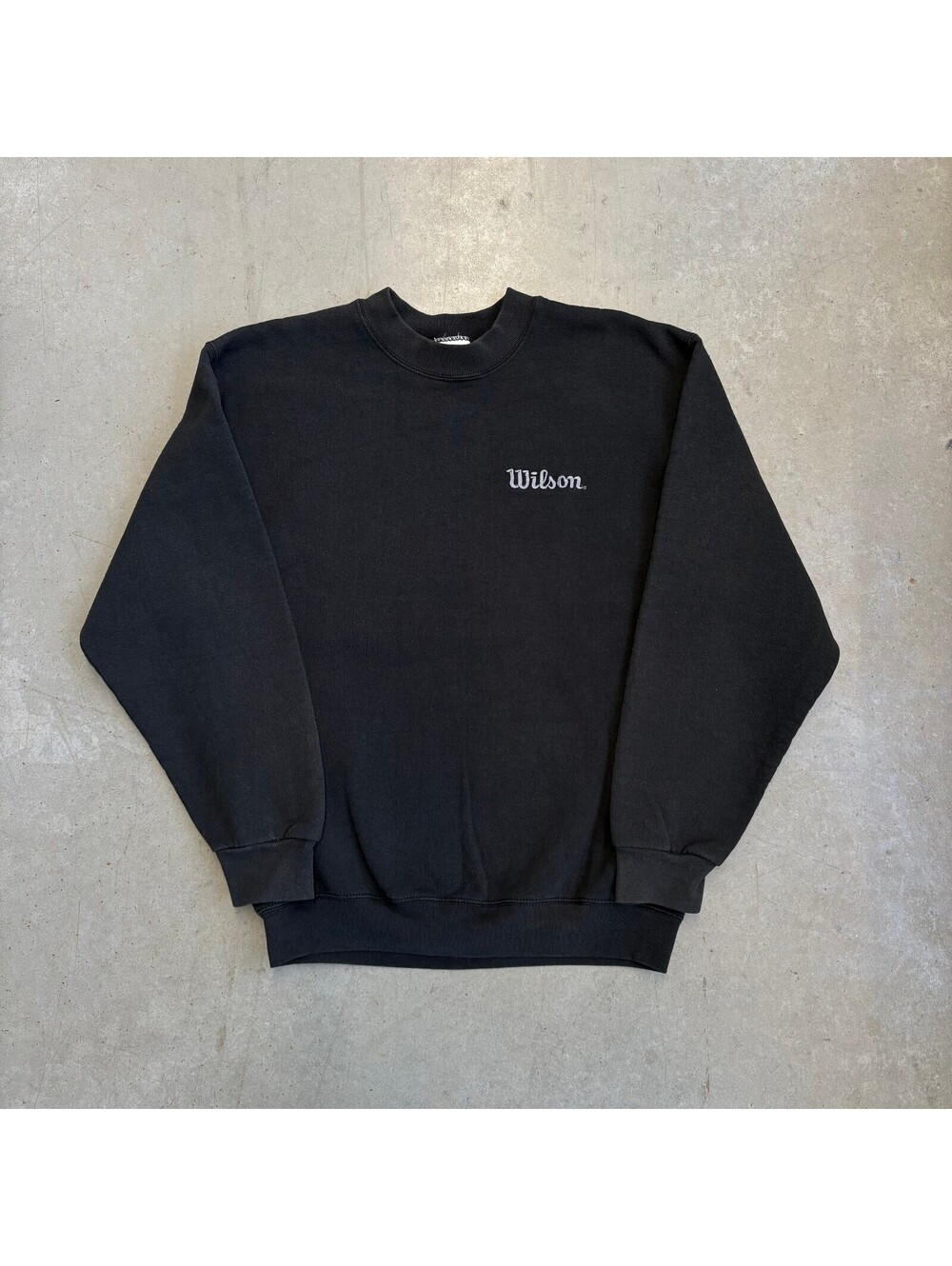 Vintage 90s Wilson Mini Embroidered Sweatshirt Medium Black